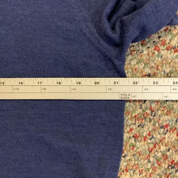 J. Crew Bright Navy Blue 100% Merino Wool V-Neck Long Sleeve Sweater Size L - Picture 7 of 11